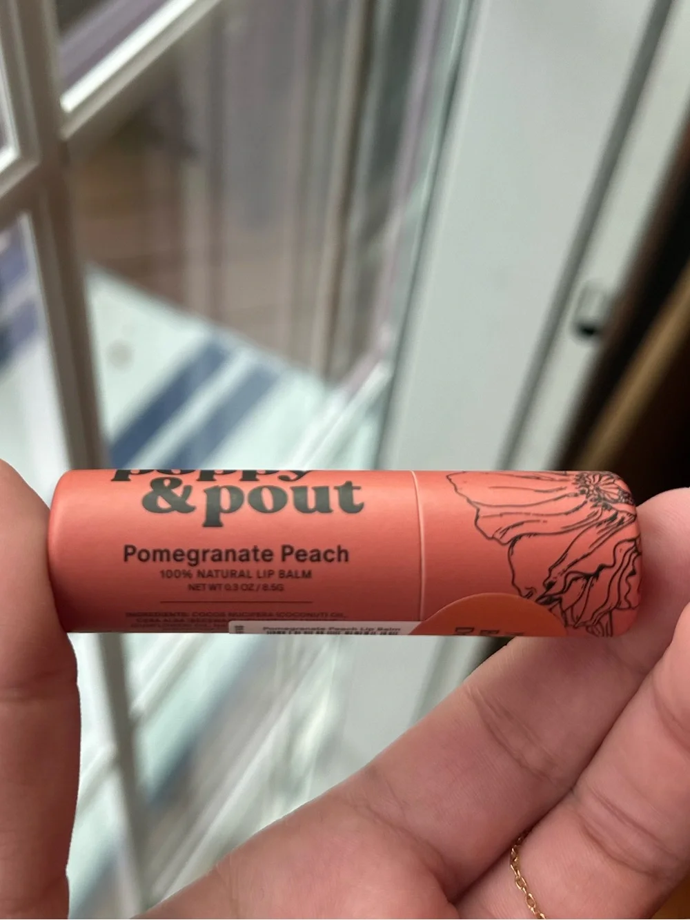 Poppy & Pout Pomegranate Peach Flower-Powered Lip Care Balm — NWT
